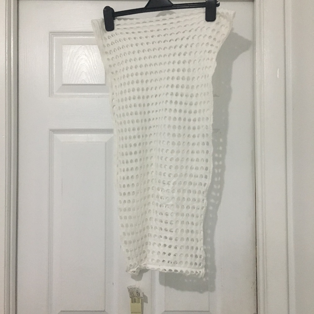 Beautiful white crochet infinity scarf